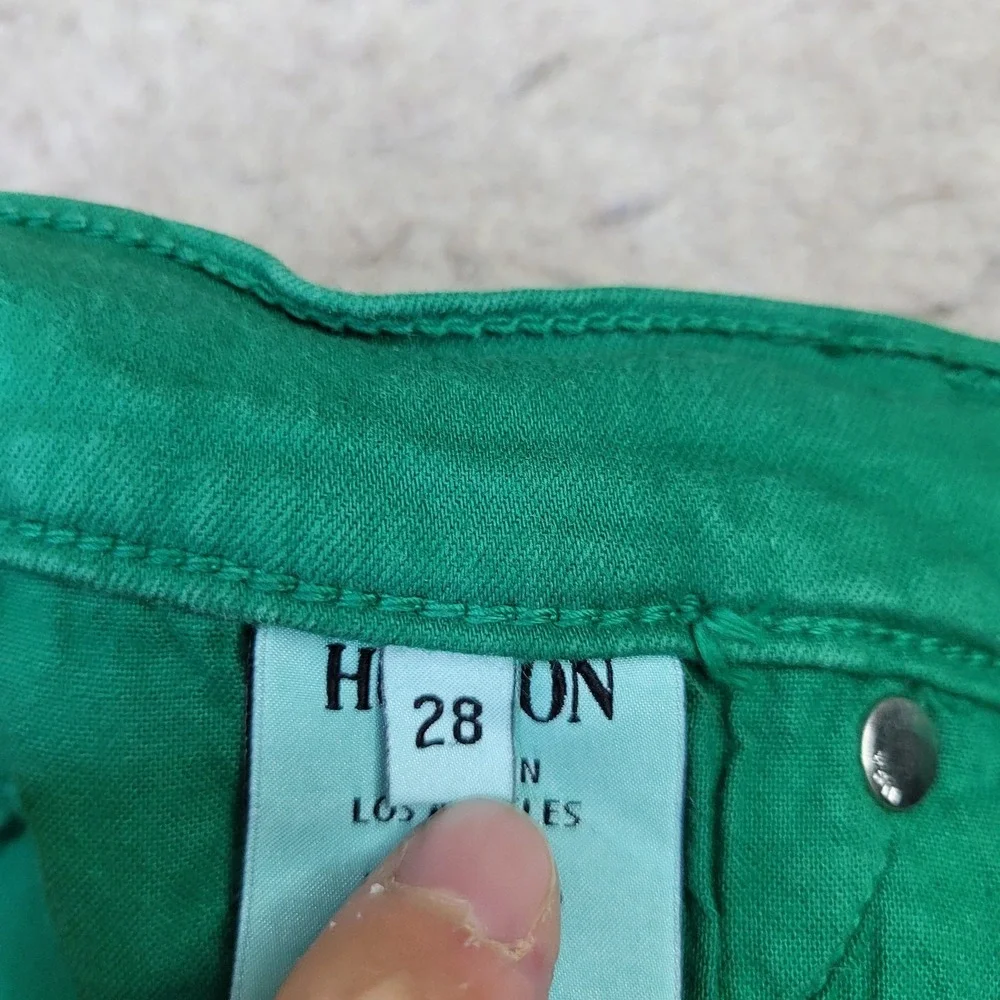 Hudson Nico Women's Size 28 Green Denim Midrise Super Skinny Jeans St Pattys Day
